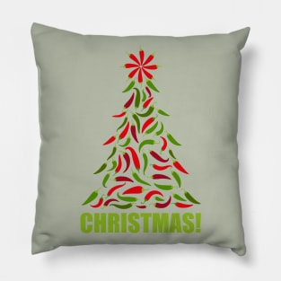 Red and Green Chile Christmas Tree Pillow