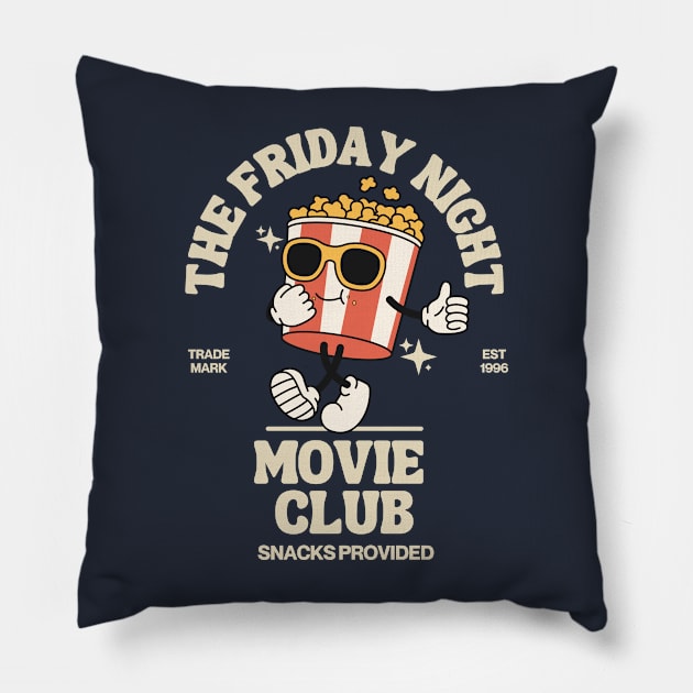 The Friday Night Movie Club Pillow by Teessential