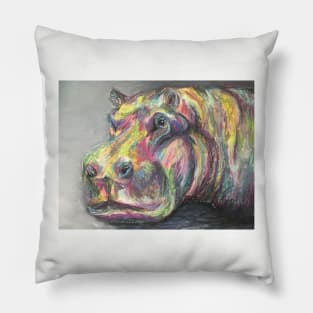 Rainbow Hippo Pillow