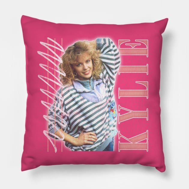 Kylie // 80s Retro Fan Artwork Pillow by DankFutura