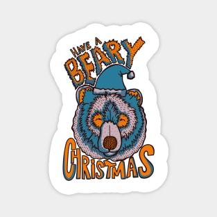 Have a Beary Christmas blue Magnet