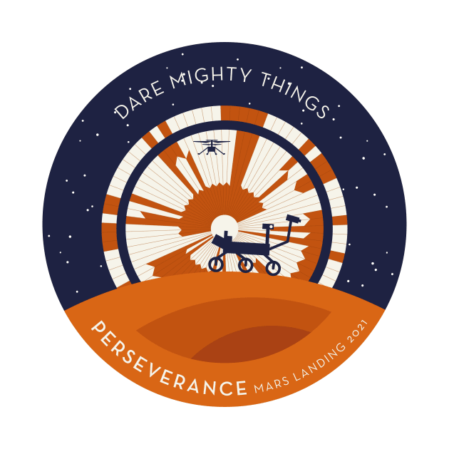 Mars Perseverance Rover Parachute (light backgrounds) by Markadesign