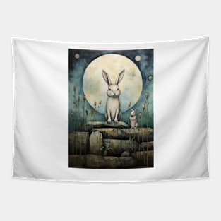 Hare, Pagan Hare, Pagan Art, Moon, Animal, Tapestry