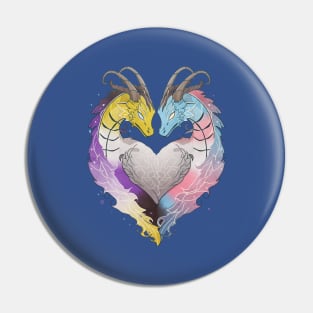 Nonbinary Transgender Dragons LGBT Pride Flag Pin