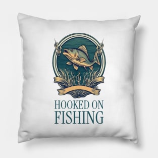 hooked on fishing Pillow