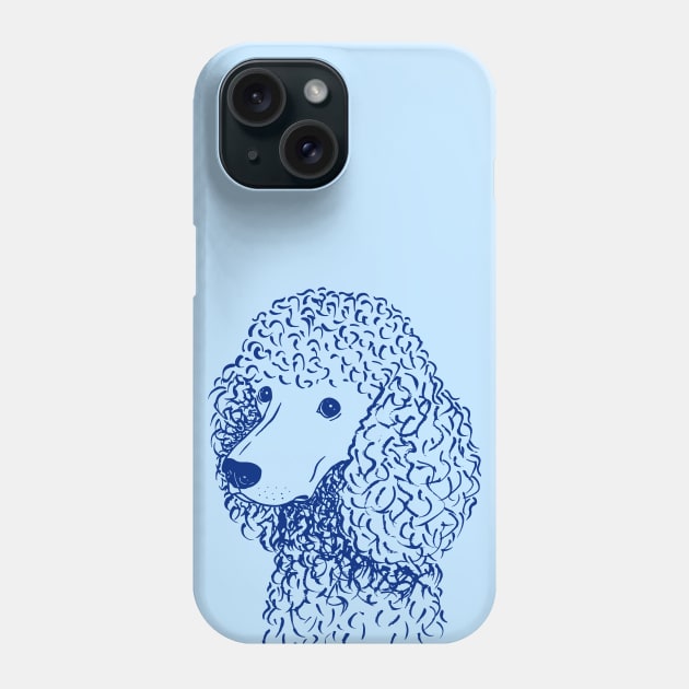 Poodle (Light Blue and Blue) Phone Case by illucalliart