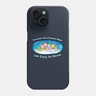 Winter's Grinning Snowmen: Enjoy the Season Phone Case