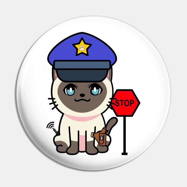 Cute siamese cat is a police Pin by Pet Station