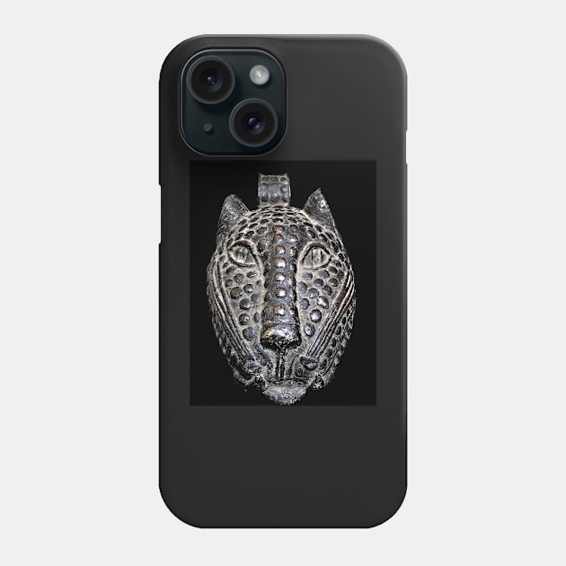 Benin Bronze Leopard Head Phone Case by photoclique