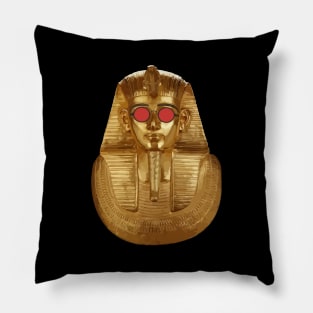 Golden Mask Egyptian King with Red Sunglasses Pillow