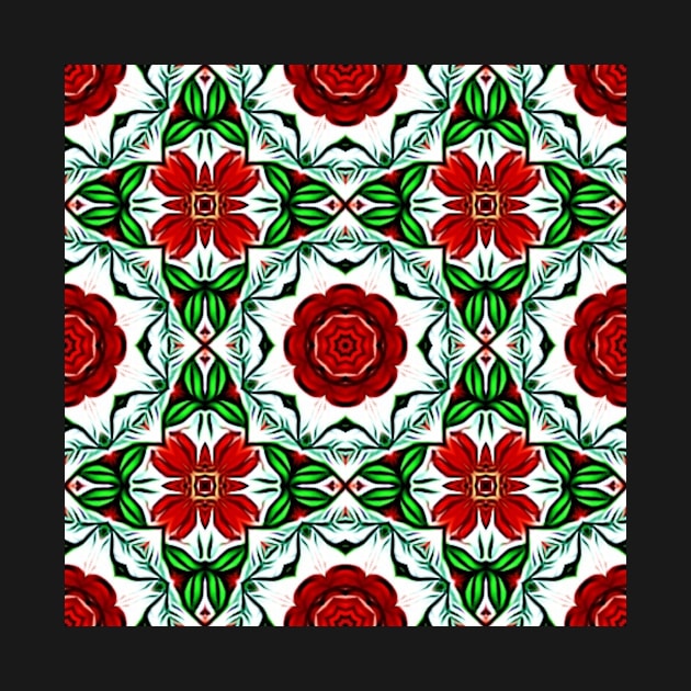 Red and Green Christmas Pattern Number 6 by BubbleMench