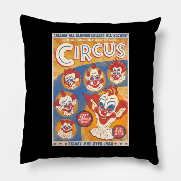 Killer Circus Pillow by chrisraimoart