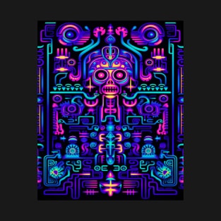 Blacklight Huichol art onix Poster T-Shirt