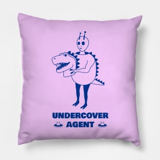 Alien in a suit dinosaur Pillow