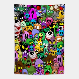 Monsters Doodles Characters Saga Tapestry