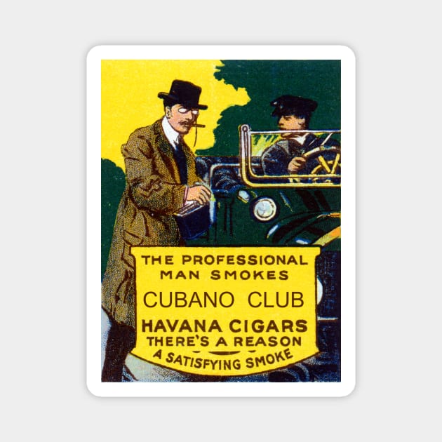 Vintage Cubano Club Cigars Magnet by historicimage