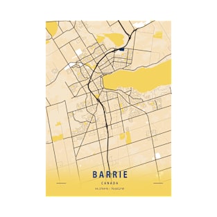 Barrie - Canada Yellow City Map T-Shirt