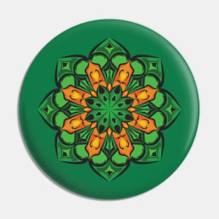 unique green and yellow ornamentation Pin