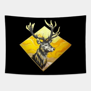 Golden Stag Head Tapestry