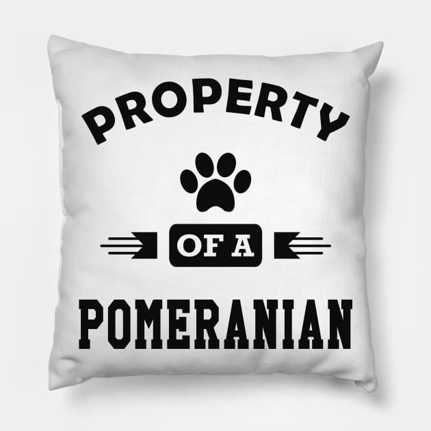 Pomeranian Dog - Property of a pomeranian Pillow by KC Happy Shop