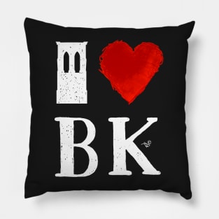 I Heart Brooklyn (remix, white) by Tai's Tees Pillow