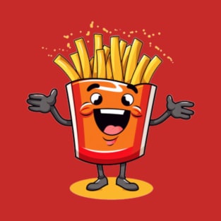 kawaii french fries T-Shirt cute ,potatofood ,funny T-Shirt