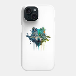 Wolf Splash Art: Colorful Fantasy Painting #4 Phone Case