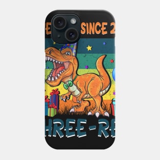 Kids Three Rex 3rd Birthday Gifts 3 Years Old Phone Case