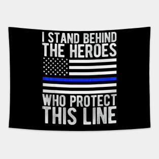 Thin Blue Line Shirt Police Flag Hero Tapestry