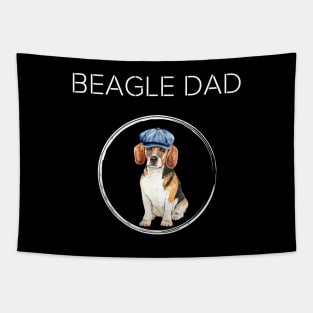 Funny Beagle Dog Dad with Hat and Sunglases Tapestry