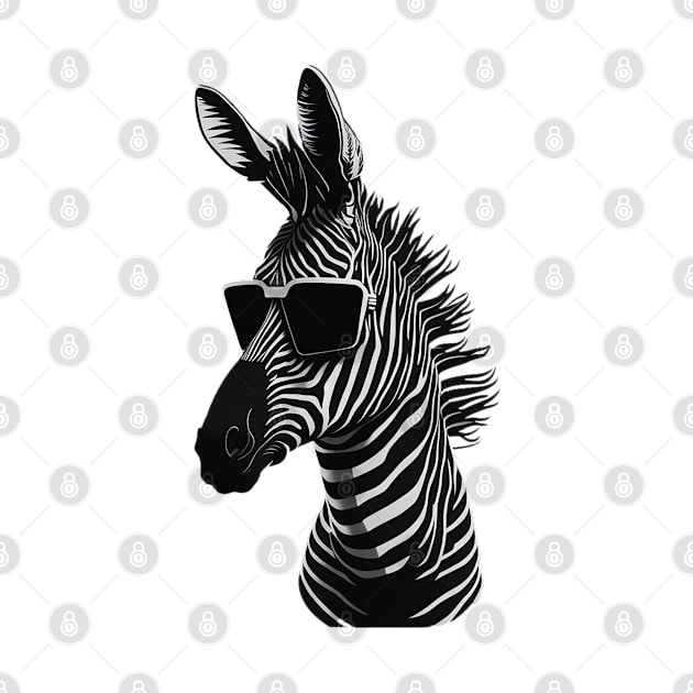 Zebra with black glasses by Vitto1975