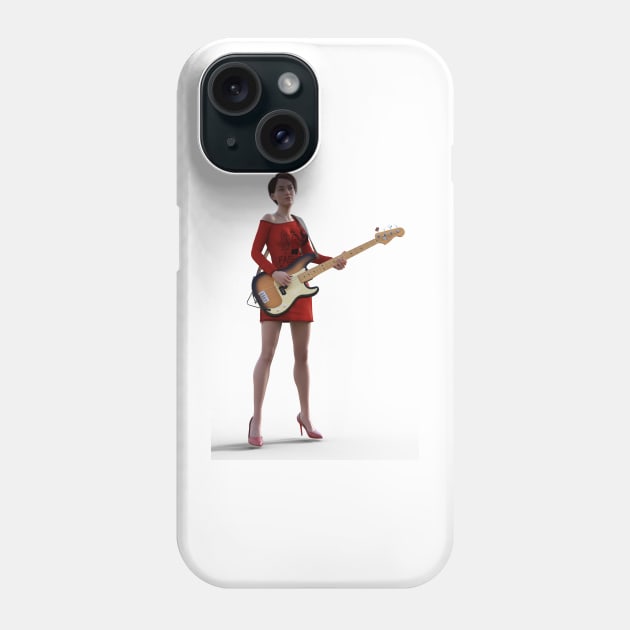 Girl playing the bass Phone Case by Carlosr1946