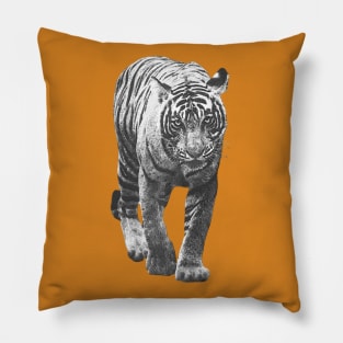 Tiger - black & white Pillow