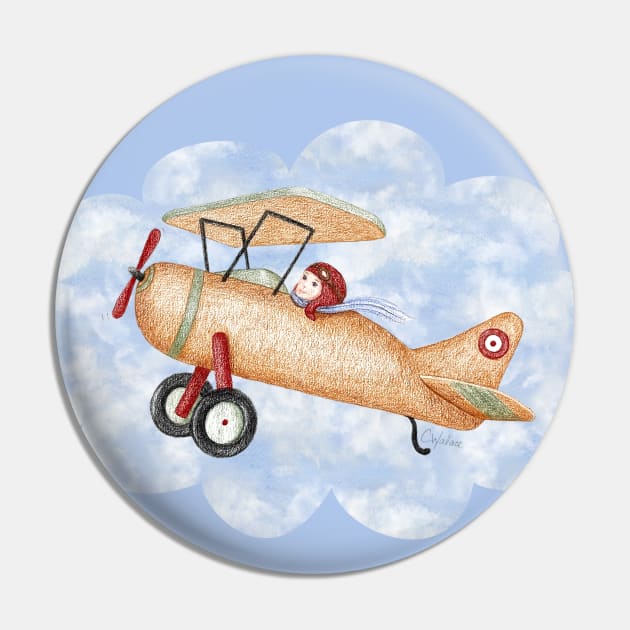 Boy flying toy plane Pin by wallaceart