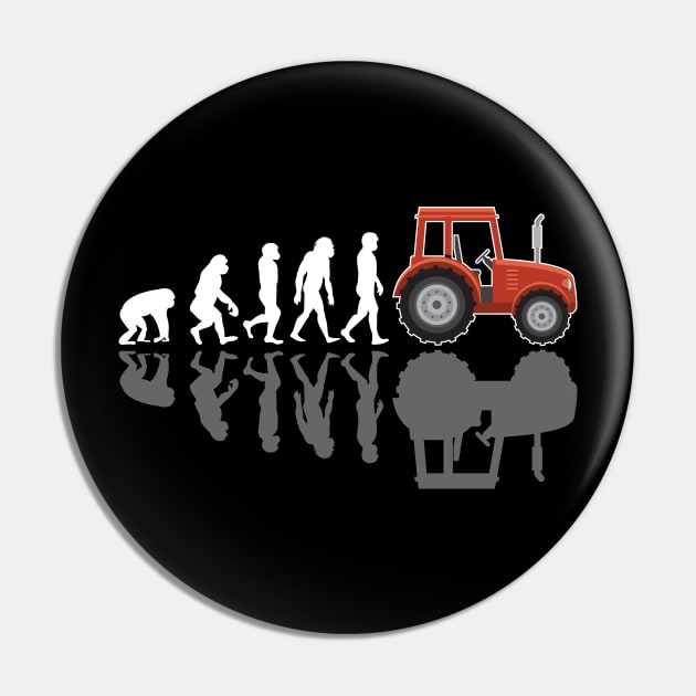 Tractor Farmer Evolution with Shadow Pin by Shirtbubble