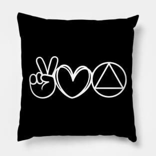 Peace Love Serenity AA Symbol Pillow