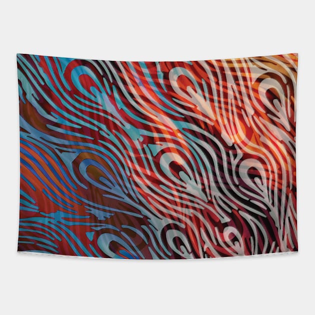 Rainbow Peacock Feather Pattern Tapestry by NaturalDesign