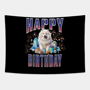 Samoyed: Happy Birthday Tapestry