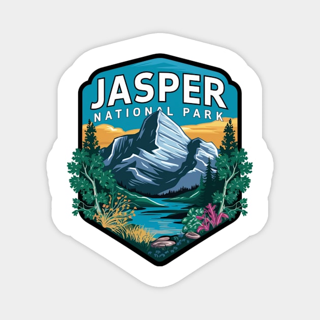 Jasper National Park Beautiful Landscape Magnet by Perspektiva