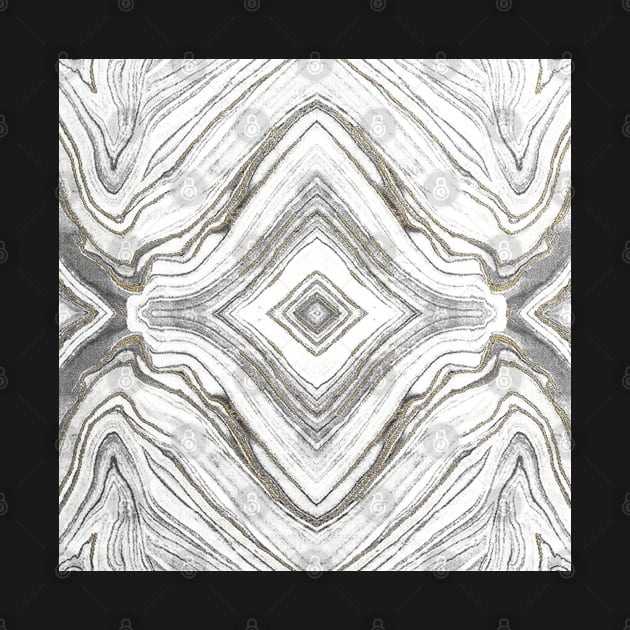 Modern Swirl Design Grey & Gold by OialiCreative