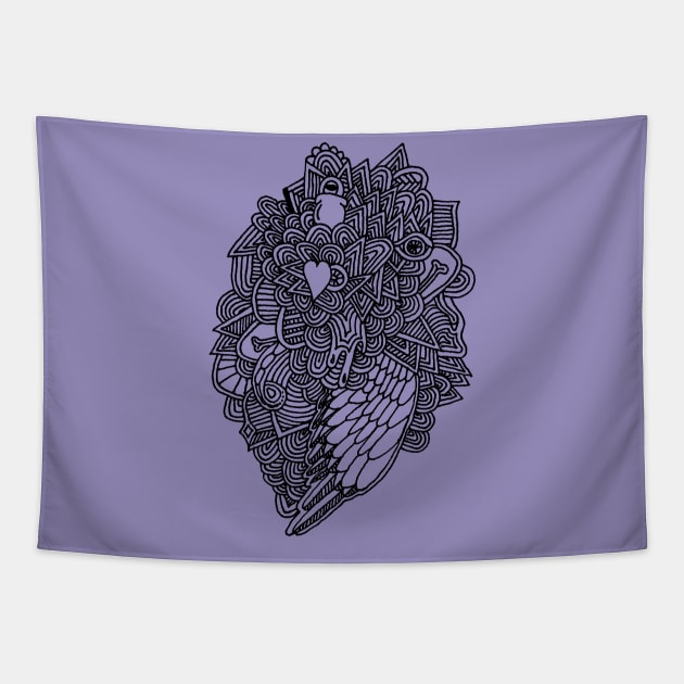 Wing on purple Tapestry by PsychedelicDesignCompany