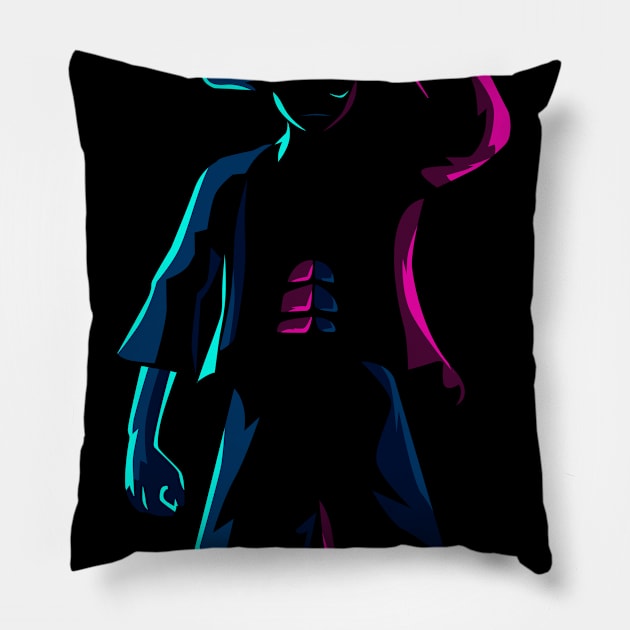 Monkey D Luffy lineart style Pillow by Martincreative