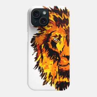 Watercolor Lion Half Face Phone Case