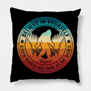 Funny Bigfoot Believers Cute Sasquatch Gift Pillow