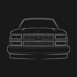 front/profile - 1990 Chevy C/K - stencil, white T-Shirt