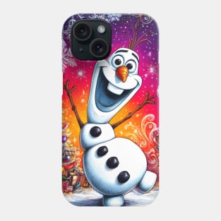 Embrace the Magic with Olaf: Festive Christmas Art for Whimsical Frozen Prints and Joyful Holiday Decor! Phone Case