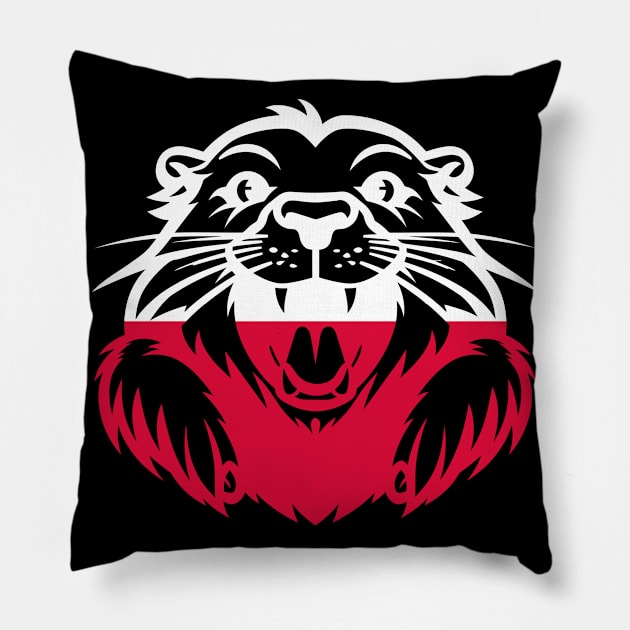 Bober | Bóbr | Polish Flag Beaver | Meme from Poland | Slav | Slavic Pillow by octoplatypusclothing@gmail.com