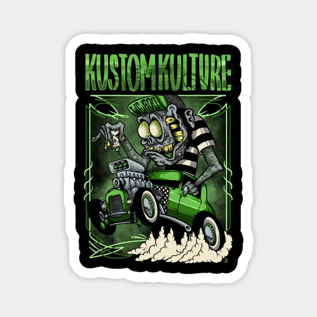 Kustom kulture Magnet by Il villano lowbrow art