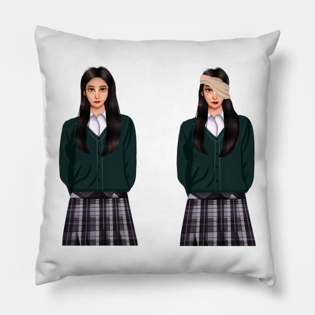 All of us are dead Choi Nam Ra Drawing Pillow by BeccaKen Designs
