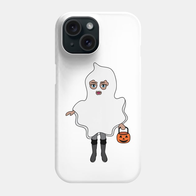 Ghost Halloween Trick or Treat Sticker 2 Phone Case by PLLDesigns